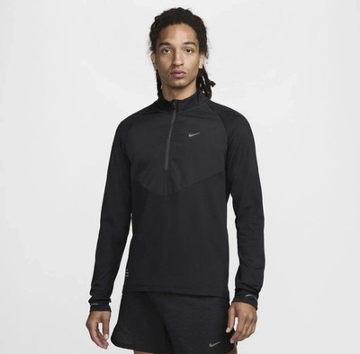 Mens L Nike Dri-Fit Running Division Element 1/2 Zip Mid Layer Top FZ0620-010