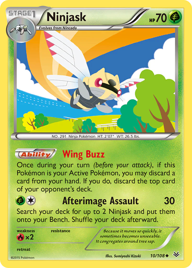 Ninjask (10/108) [XY: Roaring Skies] Lightly Played Reverse Holofoil