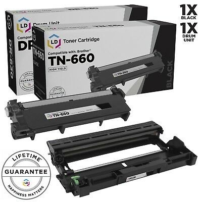 LD Comp Black Cartridge & Drum for Brother Toner TN660 DR630 HL-L2300 HL-L2305