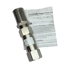 934 Single Poppet Stainless Steel Foot Valve W/ Expansion Relief  1" Female NPT