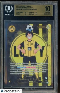 2025 ONE PIECE PROMOS BVB X ONE PIECE MATCH DAY 2025 #003 MONKEY D. LUFFY BGS 10