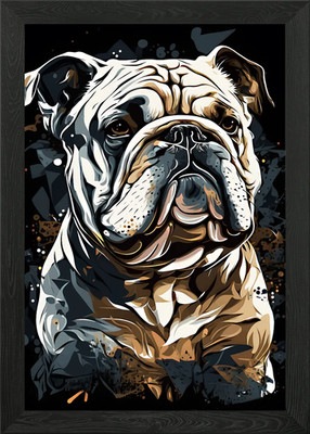 Regal Bulldogge Portrait gerahmtes Wandbild Poster Leinwanddruck Bild