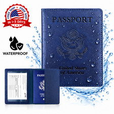 Passport Holder Cover RFID Blocking Leather Wallet Card Slot Travel Accessories