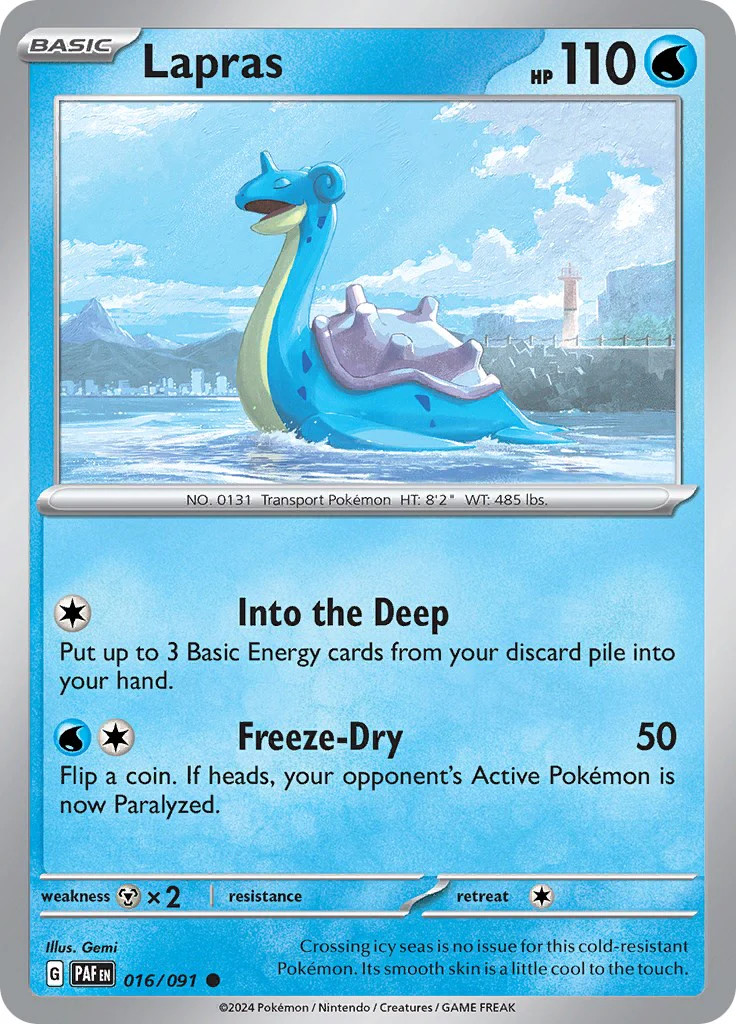 Lapras (016/091) [Scarlet &amp; Violet: Paldean Fates] Lightly Played Reverse H