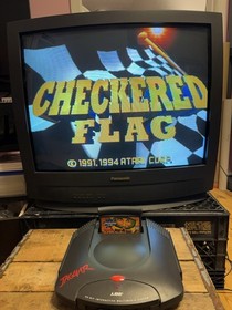 Checkered Flag Atari Jaguar 64 Bit CIB Complete W/ Manual Authentic