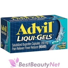 Advil Liqui Gels Pain Reliever Fever Reducer 160 Liquid Filled Capsules
