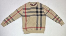 Burberry Kids Sweater 13Y Nova Check Knit Beige Equestrian Knight Jumper