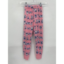 Stitch Pink Pajama Pants Jogger Disney Cozy Pjs size 8
