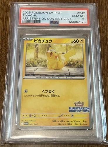 Pokemon 2025 Japanese Illustration Contest Pikachu #242/Sv-p PSA 10