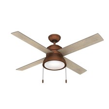 Hunter 52 inch Loki Farmhouse and Rustic Ceiling Fan With Led Light