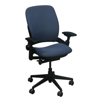 #ad Steelcase Leap V2 Task Chair – Blue Pattern Fabric Black Frame Ergonomic $729.00