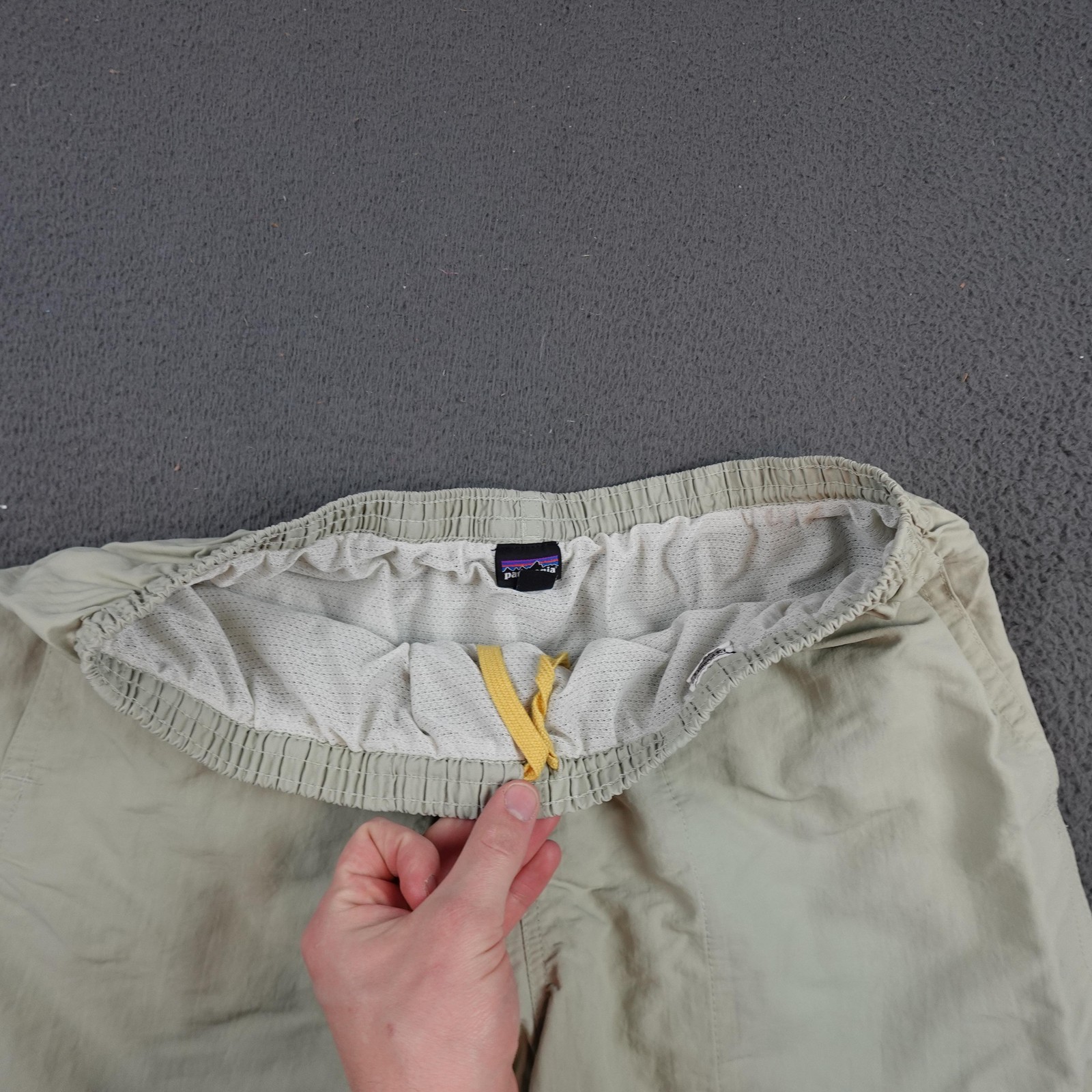 Patagonia Baggies Shorts Mens Large Beige Mesh Lined Swim Trunks Quick Dry thumbnail 3