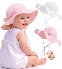 Baby Sun Hat Toddler Beach Hats UPF 50 Sun Protection Wide Brim Girls Bucket