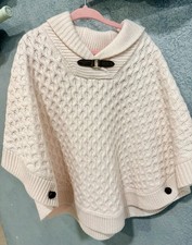Cape Sweater Janie and Jack Girls Light Pink Size 4 Cable