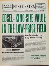 1959 Edsel Villager Corsair Ranger Car Sales Folder Newsprint Style Oversized