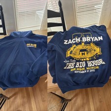 Zach Bryan Live From The Big House Michigan Sep 27 2025 Navy Hoodie