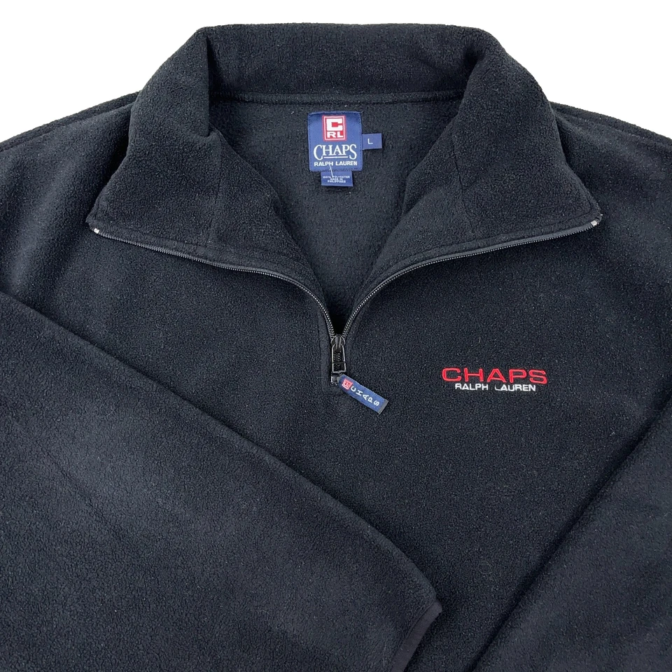 Chaqueta de Colección Chaps Ralph Lauren Hombres Grande Negro Pullover Polar Suéter Años 90 Foto 2 de 4
