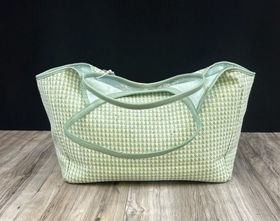 Stoney Clover Lane Green Houndstooth Scoop Tote Bag Large Handbag NEW Designer