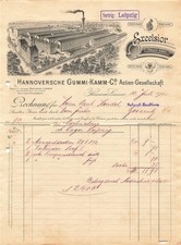 Alte Rechnungen, "Hannoversche Gummi-Kamm -Co., Hann.-Limmer" 10.07.1905