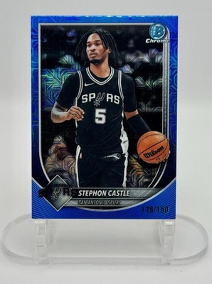 Stephon Castle 2025-26 Bowman Chrome BCV-145 Blue Mojo Refractor /150 - Spurs