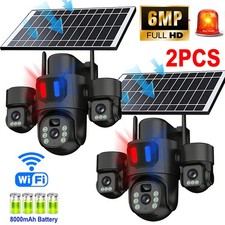 Solar Battery Powered Wireless WiFi Outdoor Pan/Tilt Home Security Camera System