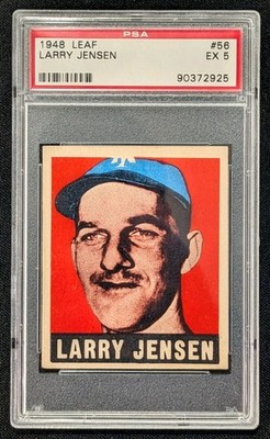 1948 LEAF Larry Jensen PSA 5 EX #56 BOLD Colors 1949 Gum Co New York Giants