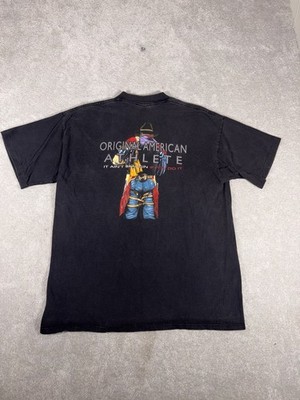 1990s Wrangler ''Original American Athlete'' graphic t-shirt rodeo Xl Black Mens