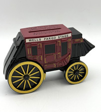 Vintage 1998 Wells Fargo Concord Stagecoach, Metal Coin Bank