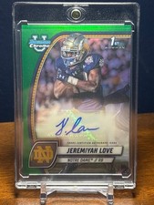 2024 Bowman Chrome U Jeremiyah Love 1st Bowman True Green RC Auto /99 IRISH ☘️