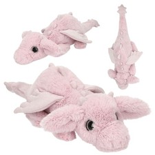 SNUKIS Plüschdrache rosa 50cm Kuscheltier Drache Glitzer Plüsch Geschenk Kinder!