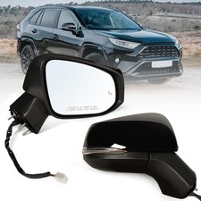 Right Passenger Side Mirror Fits 2019-2025 Toyota Rav4 with R-8pins, Black