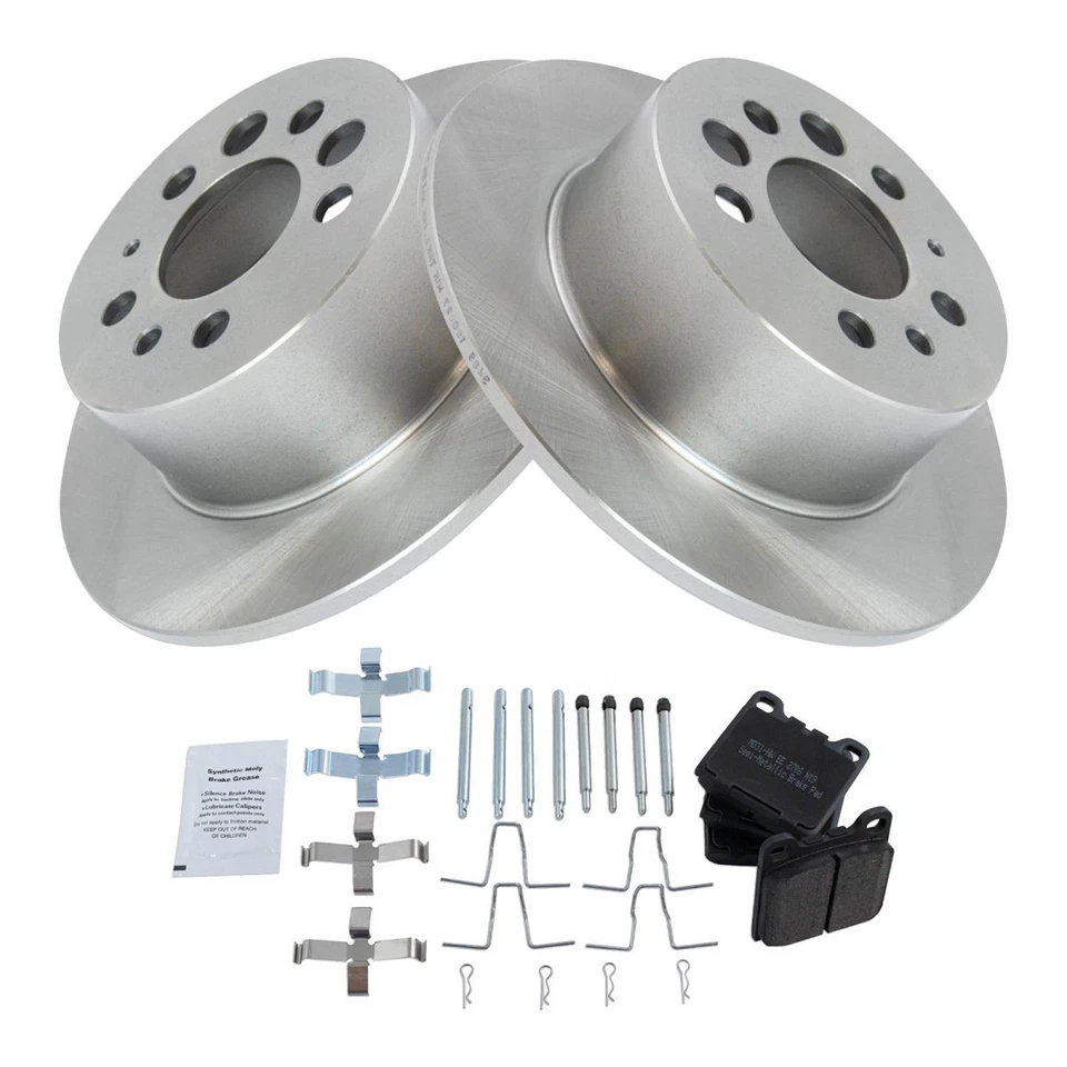 Juego de rotor de freno y pastillas de freno traseras semi metálicas TRQ para Volvo Foto 2 de 4