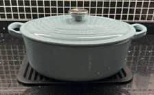 Le Creuset Oval Casserole Dish Dutch Oven Blue 27 Cast Iron