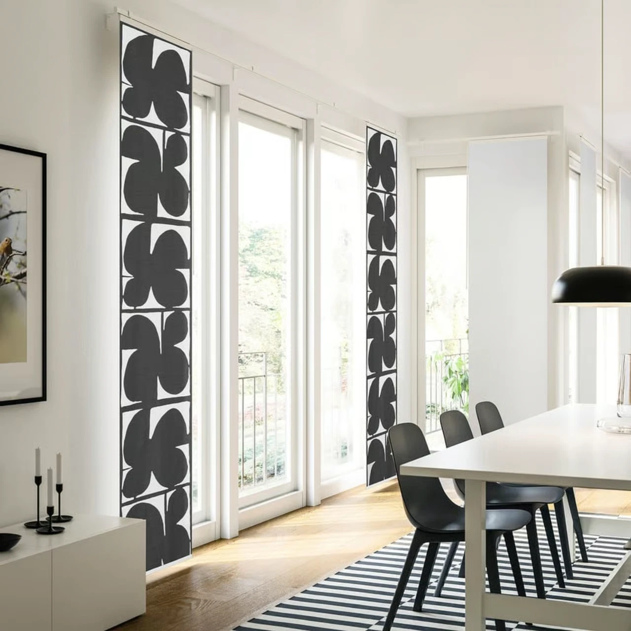 IKEA Smastavmal Black & White Pattern Panel Curtain 60cm x 305cm NEW 705.665.75
