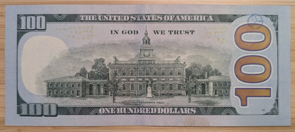 US $100 Dollar Bill 2013 Fancy Serial # Lucky 8888's. Almost Palindrome Radar - Image 3 of 4