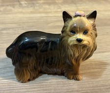 Yorkshire Terrier Yorkie Dog Pink Bow Coopercraft England 4" H x 5 W EUC