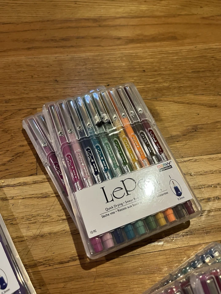 Lot Of LePen Felt Tip Pens Marvy Uchida Water Based Medium Point .3mm 80 count - Image 3 of 4