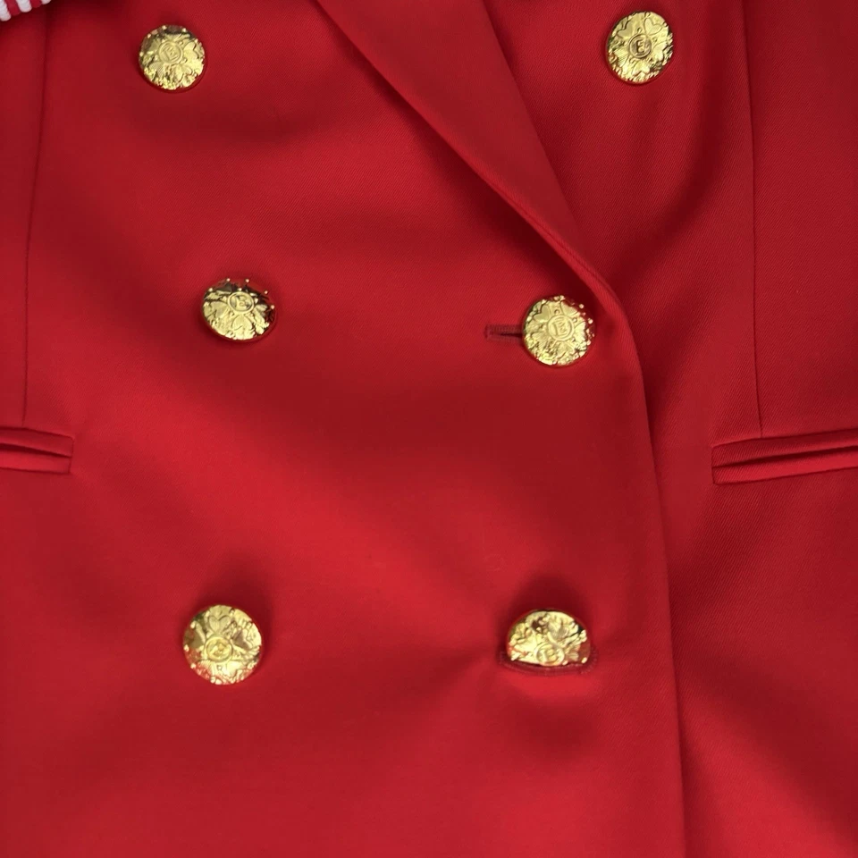 Chaqueta Blazer Pantalones Escada Margaretha Ley Lana Roja Alemania 42/44 Vintage 12/14 Foto 4 de 4