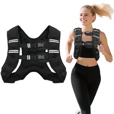 8lb/12lb/16lb/20Lb Weighted Vest for Woman Men with Reflective Black-12 lb