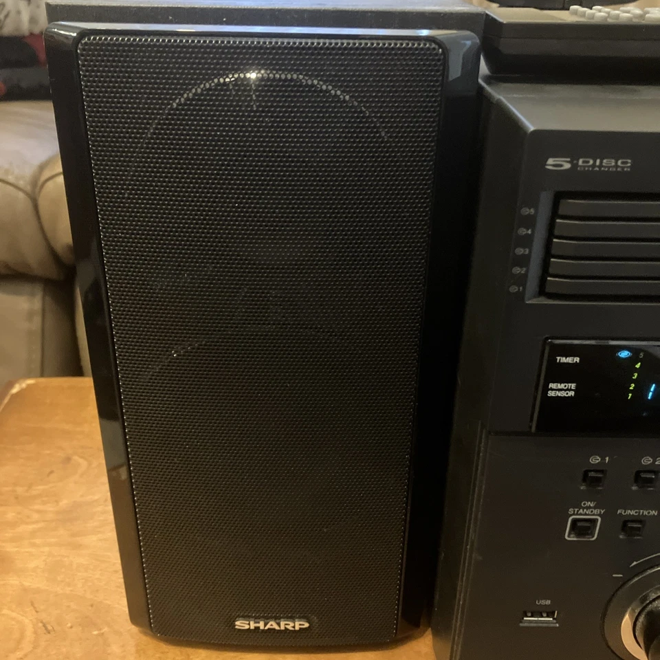 Sharp XL-BH250 5-Disc Micro Shelf Stereo System Bluetooth CD USB Remote Tested - Image 4 of 4