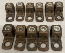 Lot 11 Burndy KA25 Mechanical Lug 1 Conductor 1 Hole 3/8 In Stud Copper