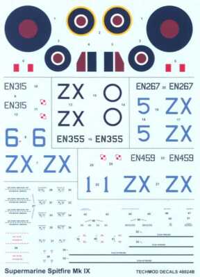 Techmod Decals 1/48 SUPERMARINE SPITFIRE Mk-IX British Fighter | eBay