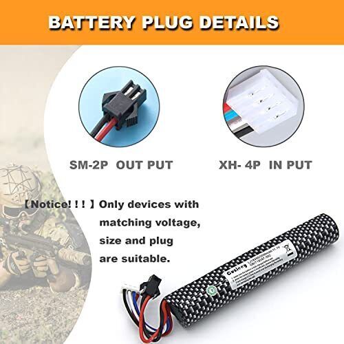 2Pcs 11.1V 2000mAh 10C SM-2P Plug Lipo Battery for Soft bullet gun accessories - Picture 3 of 6