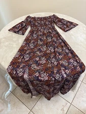 Xhilaration Womens Purple Floral Pullover Maxi Dress Size X-Small Stretch