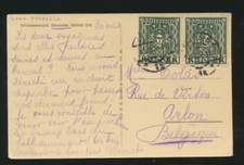 Karte 1922 aus Gmunden nach Arlon, Belgien mit 100+100 Kronen Frauenkopf (F85)