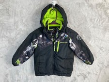 Little Boys Winter Coat - Size 4 - Weather Proof - Black w/Lime Green