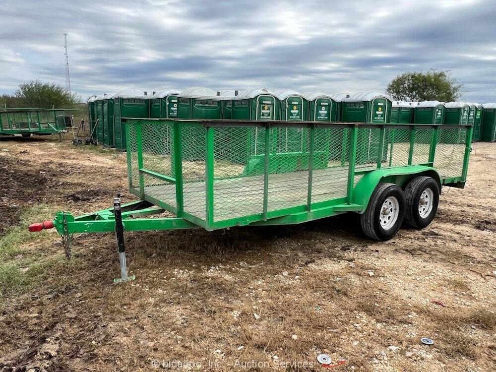 2014 C&M 6.4X16TT T/A Flatbed Wood Deck Refuse Utility Equipment Trailer bidadoo