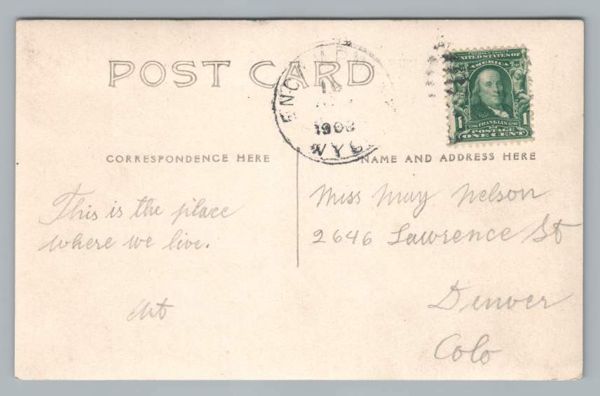 Kinsella Hotel ENCAMPMENT Wyoming RPPC Rare Antique Real Photo Postcard