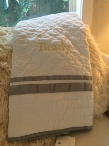 Pottery Barn Kids Brady Embroidered Harper Toddler Bedding Quilt