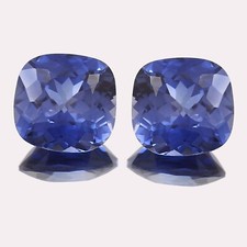 Natural Ceylon Blue Sapphire Cushion Cut Loose Gemstone Matching Pair 11x11 MM